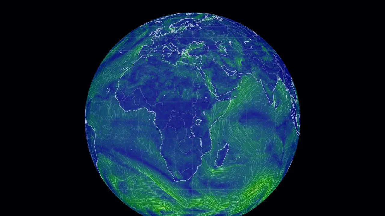 Echter Screenshot der öffentlich erreichbaren Startseite von earth.nullschool, aufgenommen am 15.08.2026.
