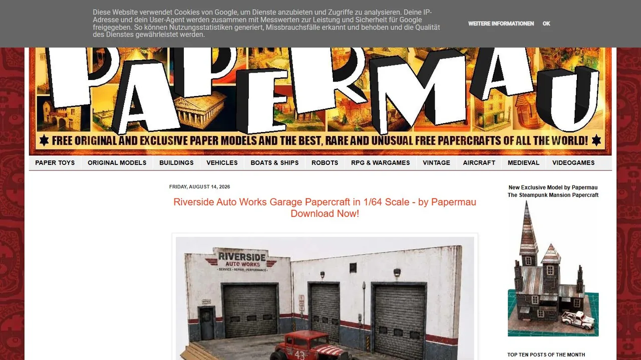 Echter Screenshot der öffentlich erreichbaren Startseite von Paper Mau, aufgenommen am 15.08.2026.