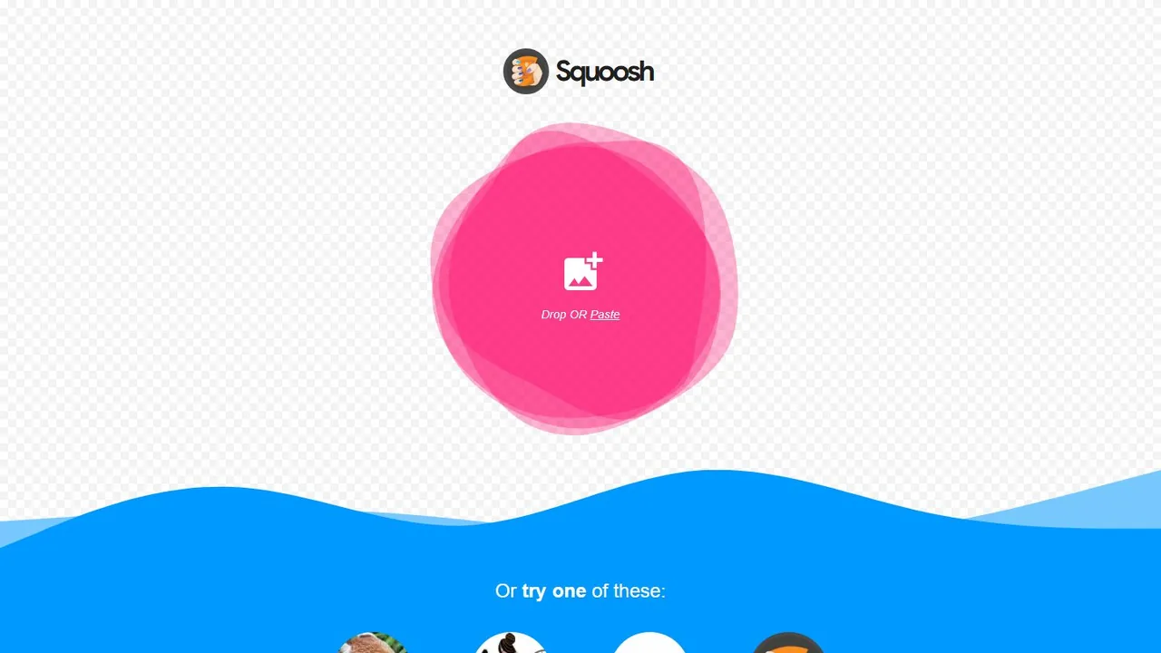 Echter Screenshot der öffentlich erreichbaren Startseite von Squoosh, aufgenommen am 15.08.2026.